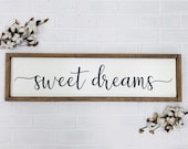 Sweet Dreams Master Bedroom Decor Large Wood Sign