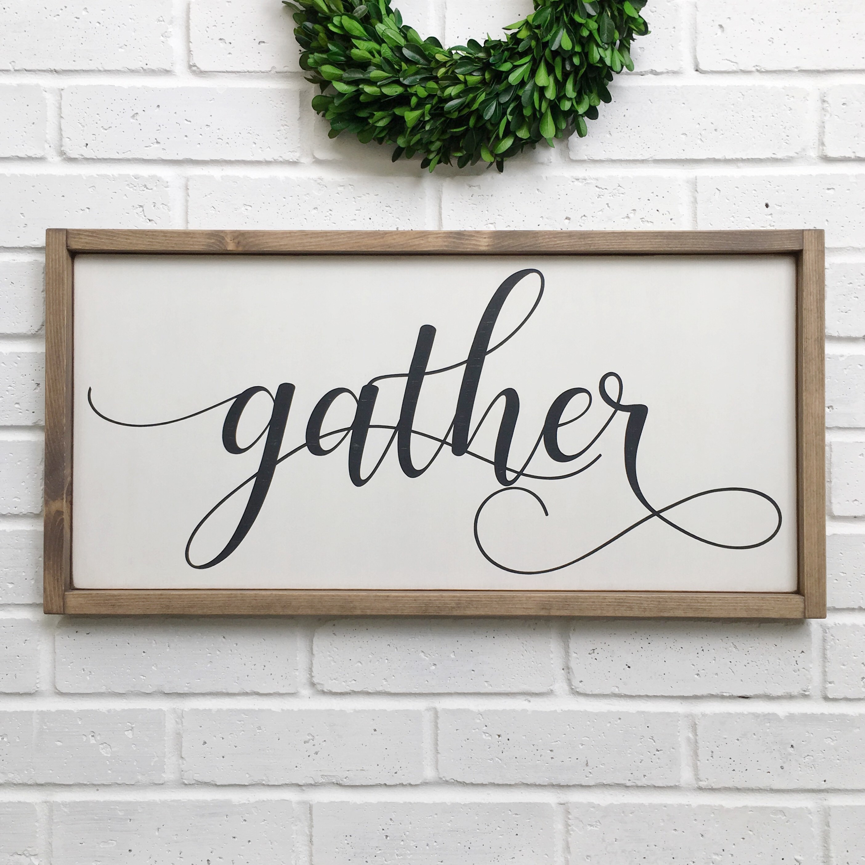 Gather Sign Modern Farmhouse Wall Decor Large Gather Sign Etsy