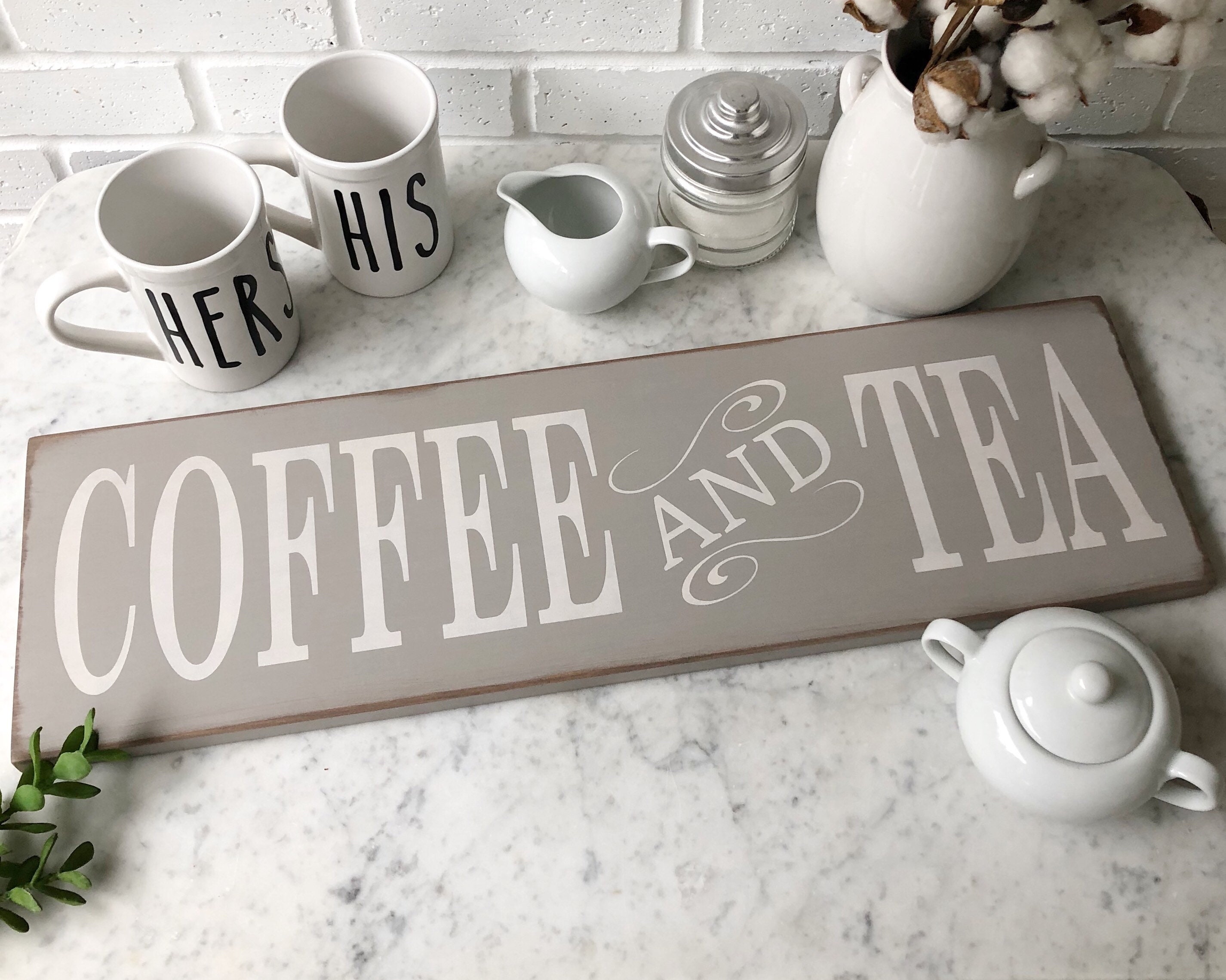 Coffee and Tea Sign Coffee Art Etsy
