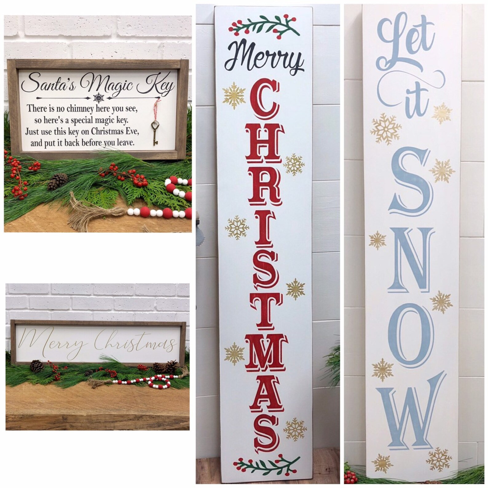 Wood Christmas Signs Merry Christmas Sign Modern Christmas | Etsy