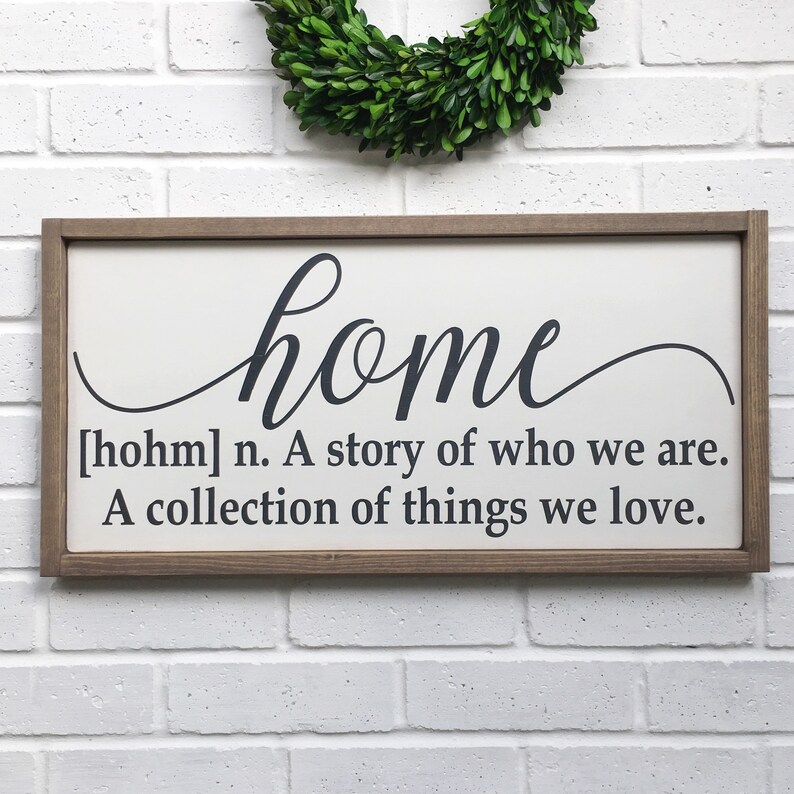 Home Noun Sign Home Definition Sign | Etsy