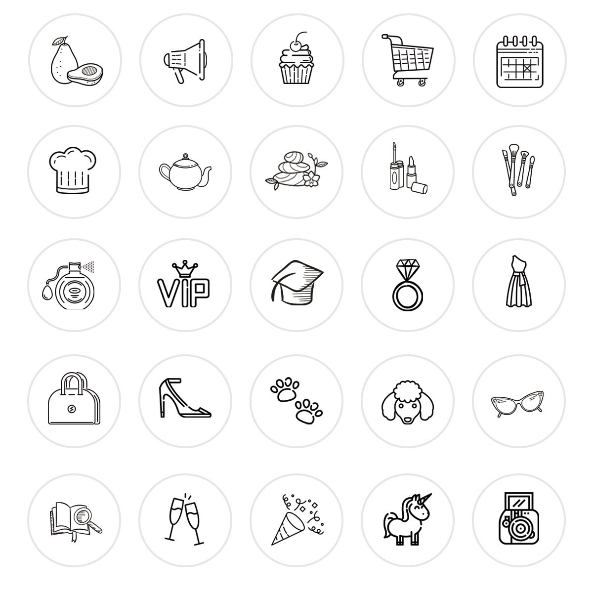 Instagram Highlight covers, Black and white icons Etsy 日本
