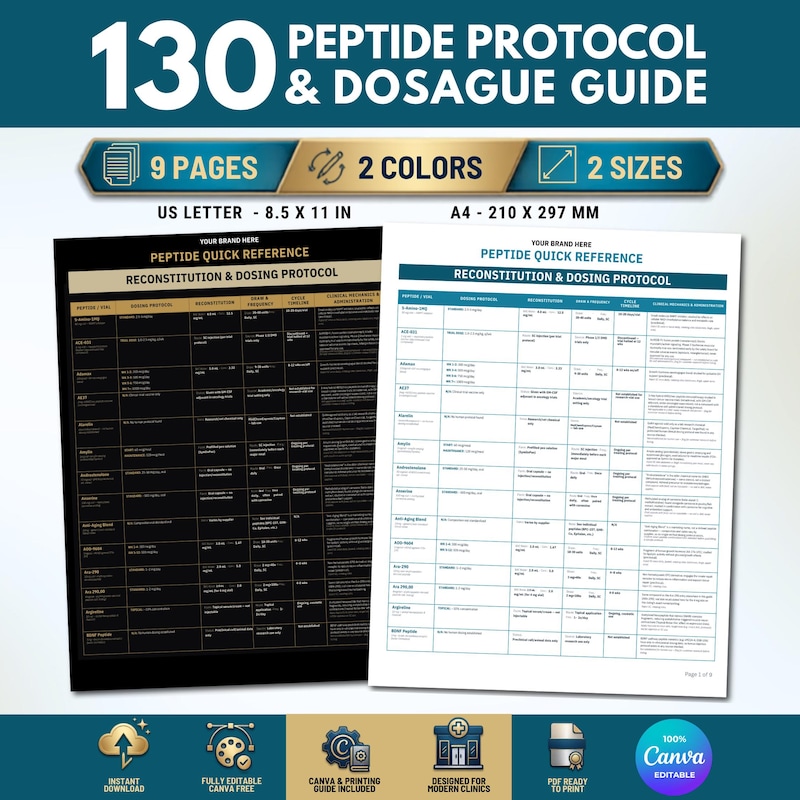 Printable Peptide Tracker - Etsy