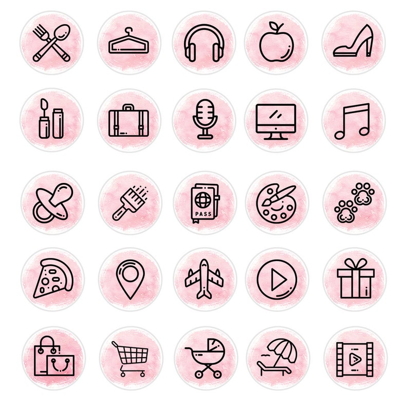 Instagram Story Highlight Icons Pink Cover Icons - Etsy