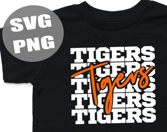Tigers School Spirit-tröjadesign, SVG PNG
