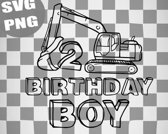 Boys 2nd Birthday, Second Construction Birthday, Two Shirt Design SVG PNG File