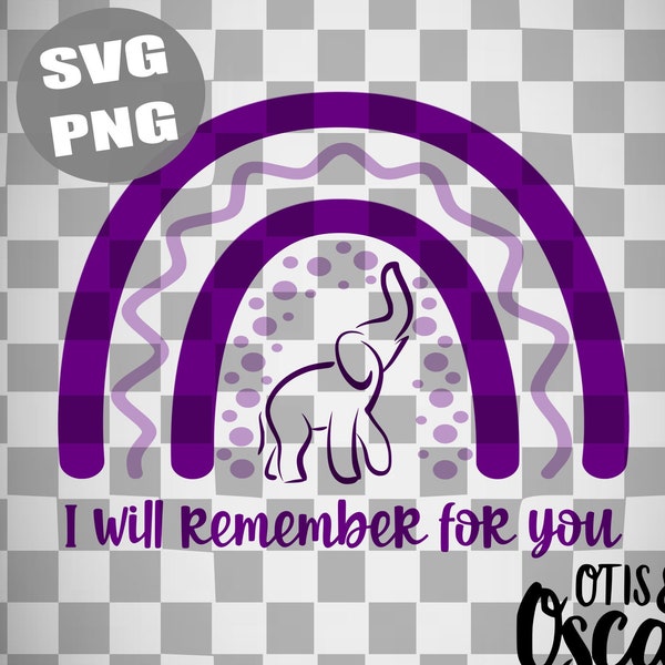 Alzheimer's Awareness SVG, I will remember for you PNG