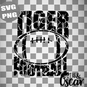 Tiger Football SVG, Distressed Tigers Football PNG