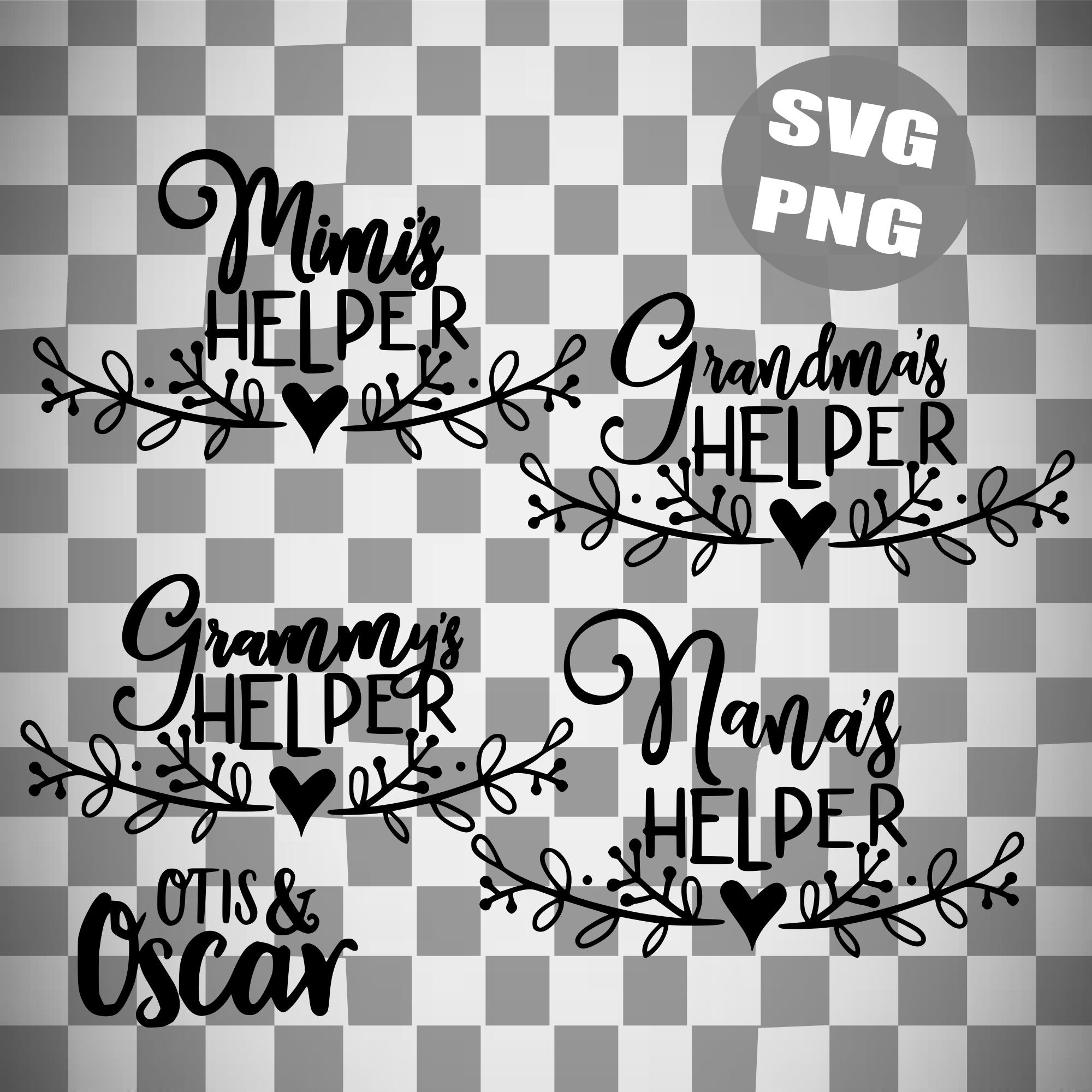 Download Grandma's Helper Bundle Mimi Grammy Nana Apron Design | Etsy