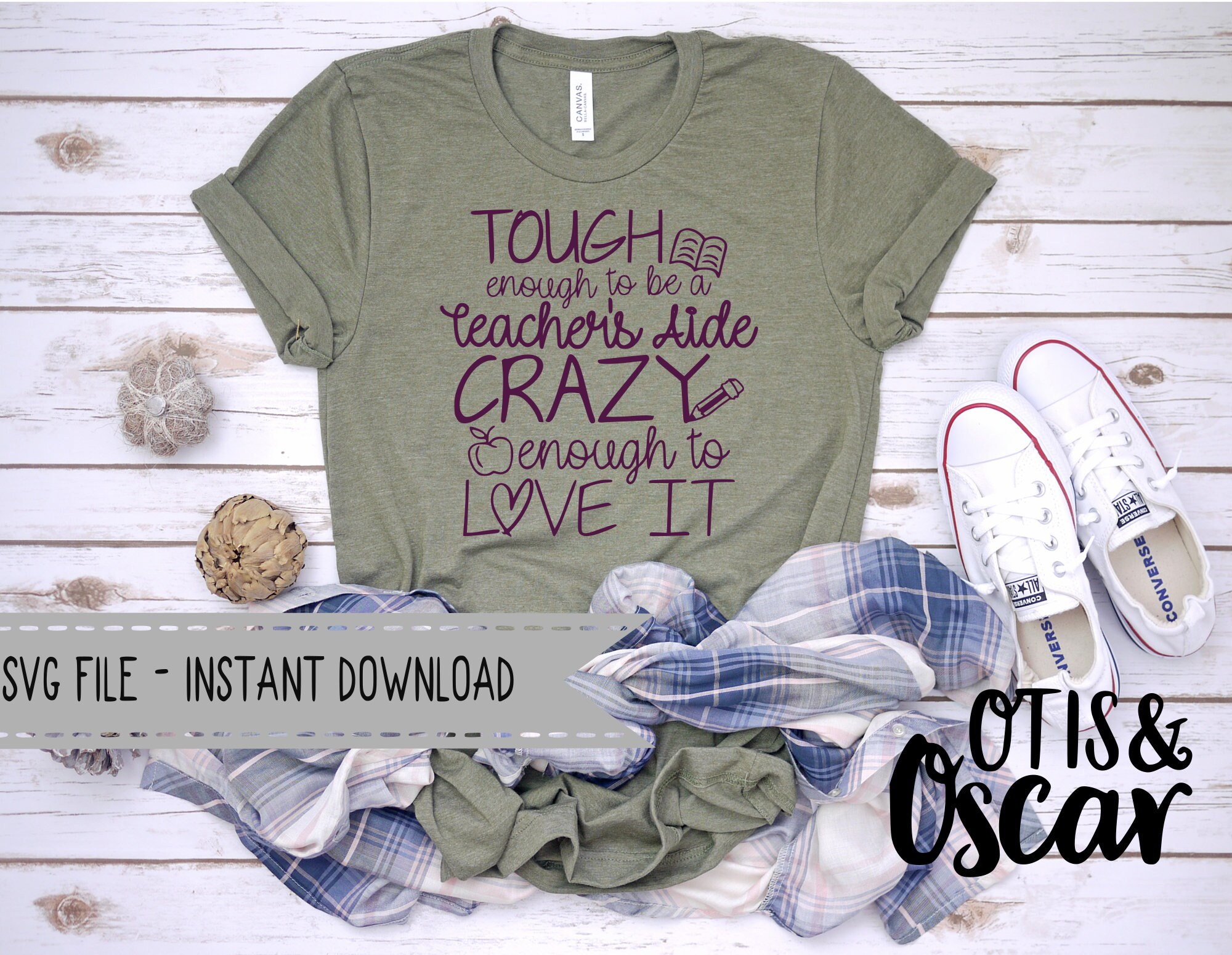 Download Teacher's Aide Gift Teacher SVG Tough enough to be a | Etsy