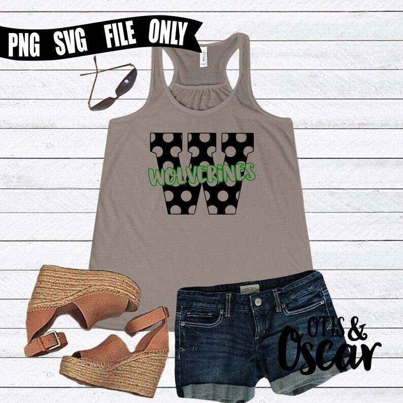 Wolverines Polkadot SVG, Wolverine PNG, High School Spirit T-shirtdesign bild 8
