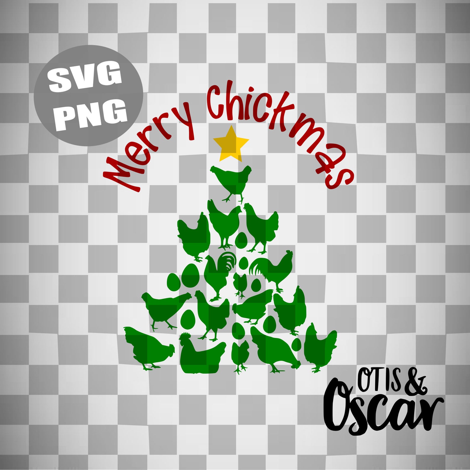 Chicken Christmas Tree Merry Chickmas SVG Chick PNG Etsy