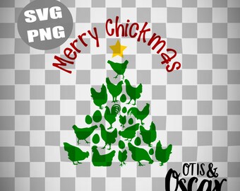 Chicken Christmas Tree, Merry Chickmas SVG Chick PNG