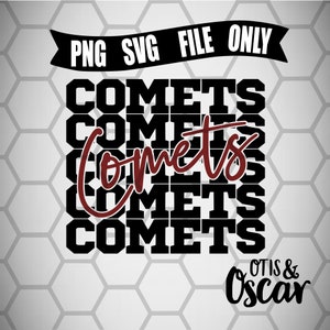 Comets SVG, Comets PNG, Comets High School shirt design
