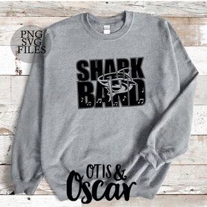 Shark Band SVG, Sharks Marching Band Shirt Design PNG
