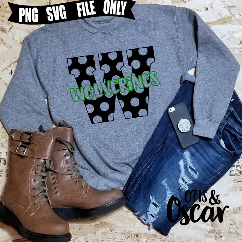 Wolverines Polkadot SVG, Wolverine PNG, High School Spirit T-shirtdesign bild 7