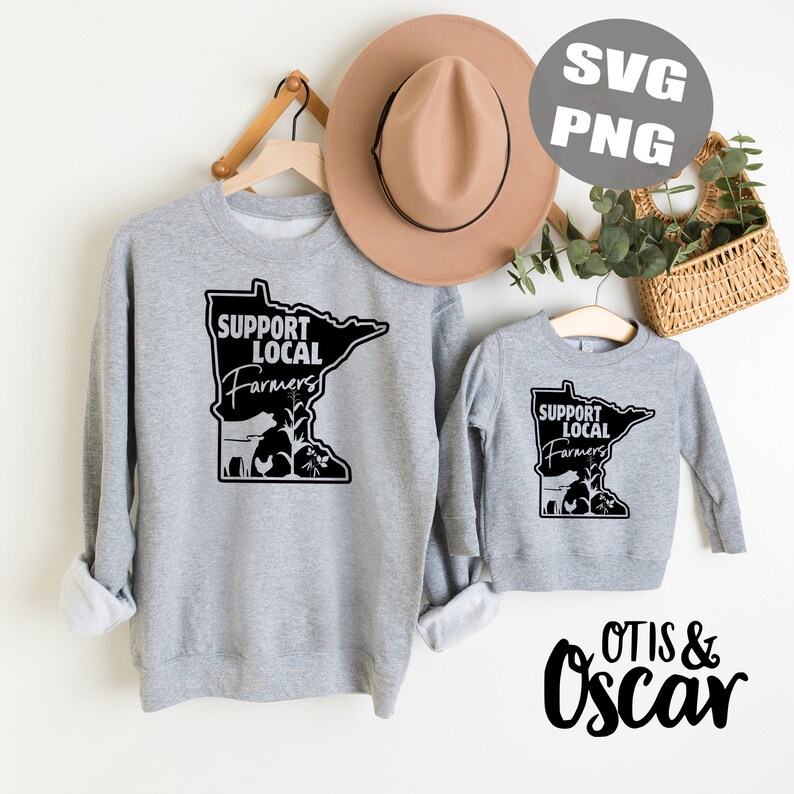 Minnesota SVG, Support Local Farmers PNG - Etsy