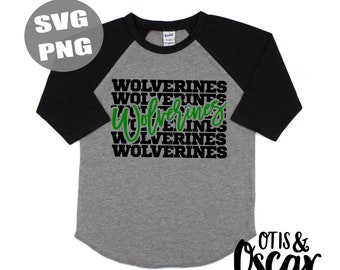 Wolverines SVG, Wolverine PNG, High School Spirit Shirt Design
