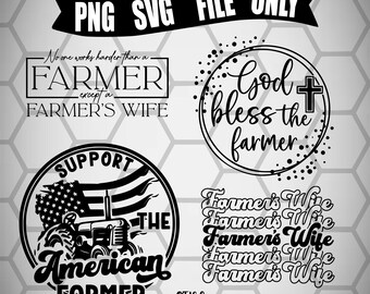Pacchetto contadino, Dio benedica, moglie di agricoltori, contadino americano SVG, PNG