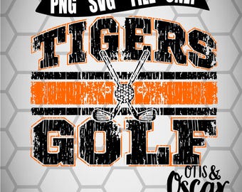 Tiger GOLF Tigers School Shirt Design  SVG PNG