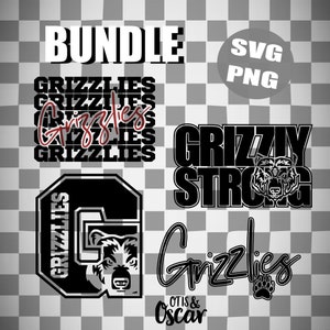 Grizzlies Bundle SVG, Grizzly Shirt Design Bundle PNG