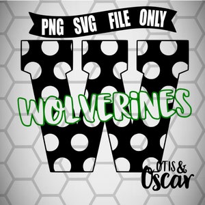Wolverines Polkadot SVG, Wolverine PNG, High School Spirit T-shirtdesign bild 1