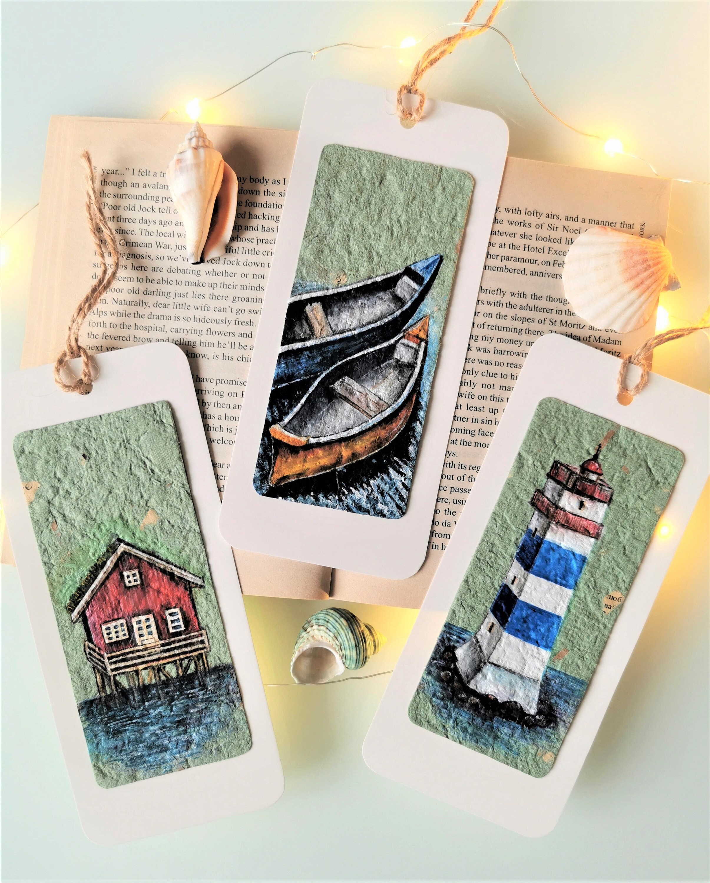 Hand painted bookmarks Set of three bookmarks Gifts for Etsy