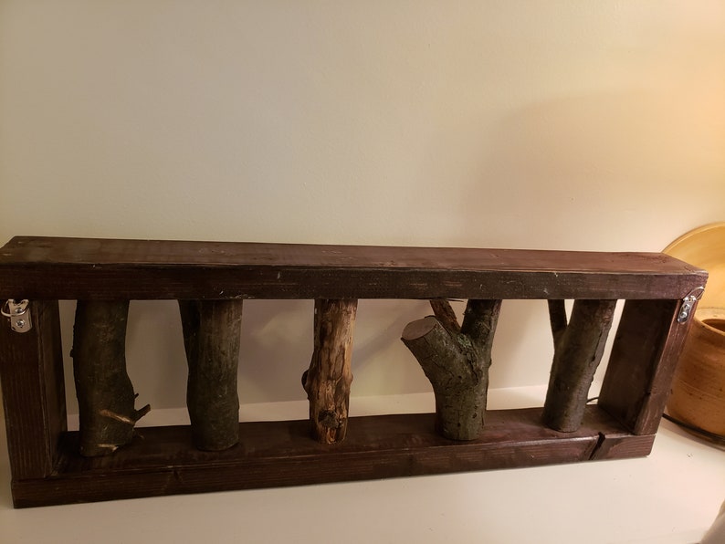 Framed Rustic Log Coat Rack Etsy
