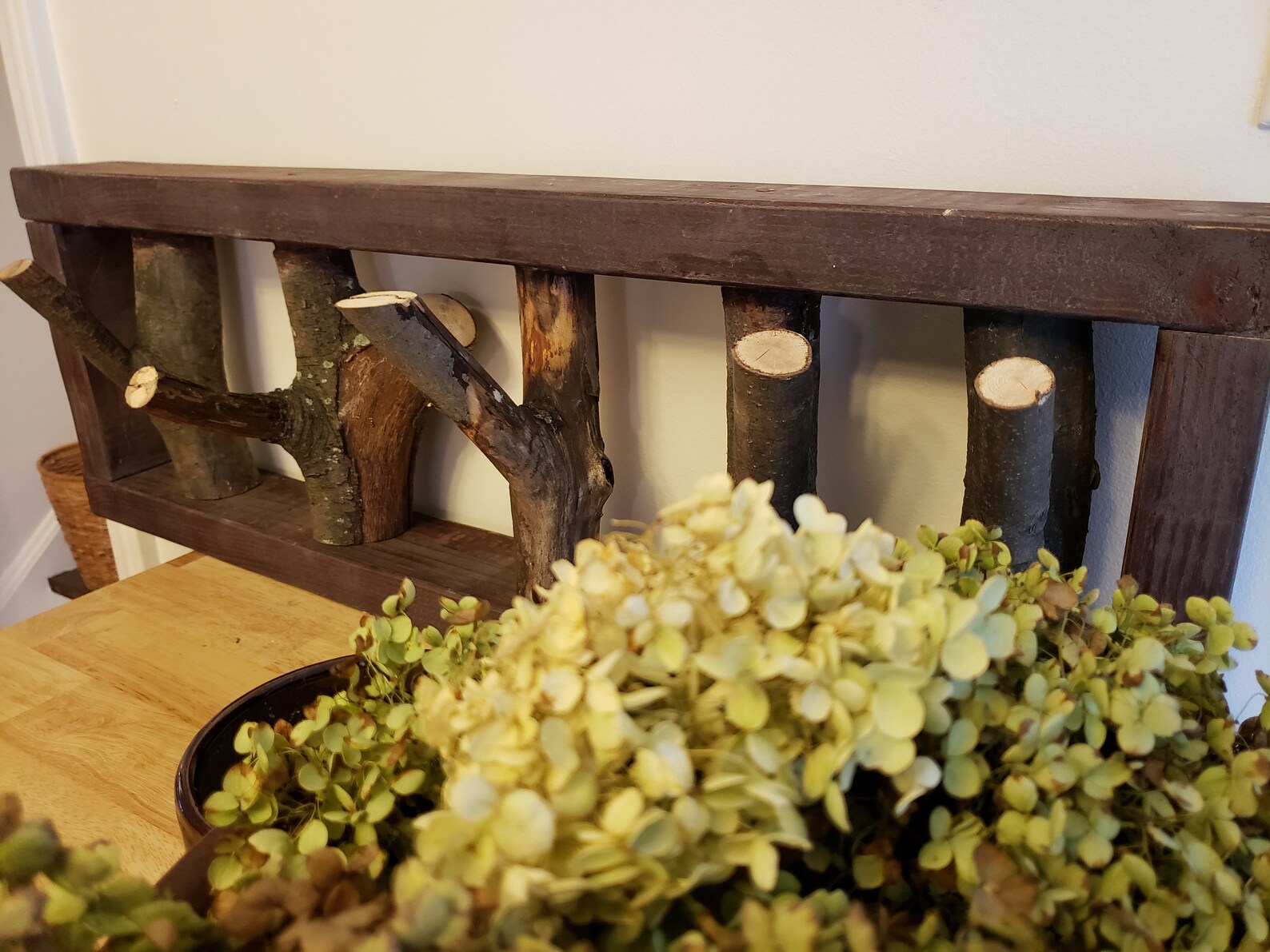 Framed Rustic Log Coat Rack Etsy