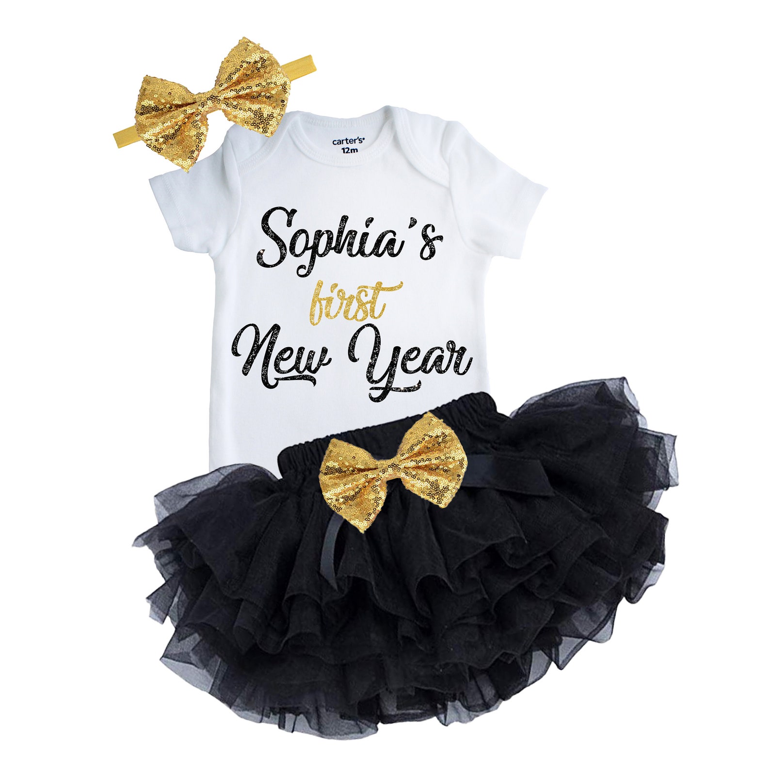 Baby New Year's Outfit My First New Year Holiday Baby Etsy