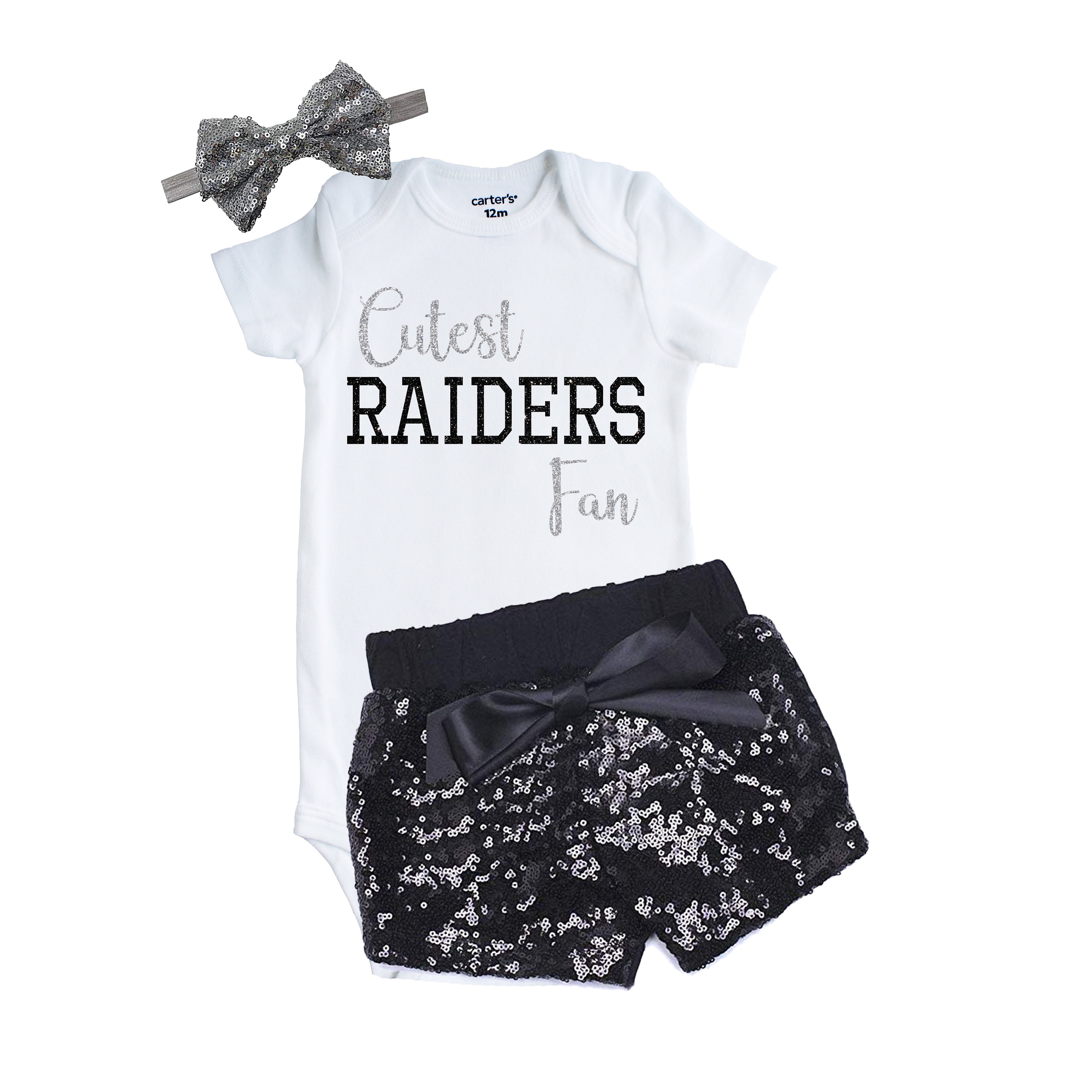 Raiders baby/newborn clothes girl Raiders baby gift Las vegas football baby  girl