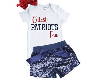 Patriots Baby Outfit, Patriots Girl's Outfit, Patriots, Patriots Newborn Outfit, Newborn Gift, Father's Day Gift, Patriots Girl, Pats Fan