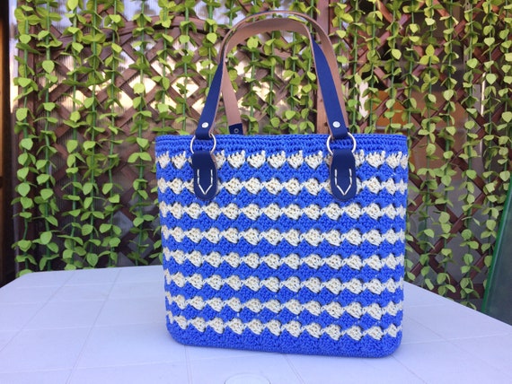 Borsa in cordino thai bicolore interamente lavorata a mano | Etsy Italia
