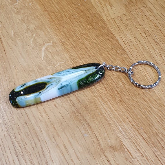 Fused Glass Keychain Unique Glass Design Letterbox Gift Etsy UK