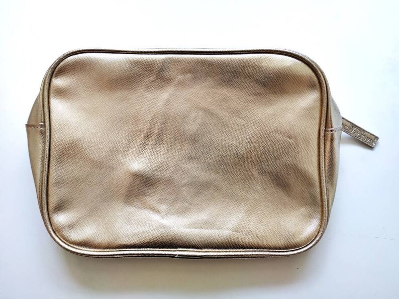 Gold Makeup Bag Vanity Case Vintage Make Up Box Travel Medicine