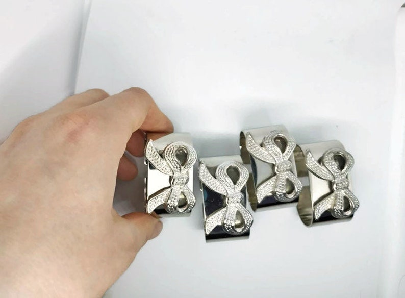Silver napkin rings Housewarming Gift French napkin rings Napkin ring holders French Napkin Holders Vintage napkin holders