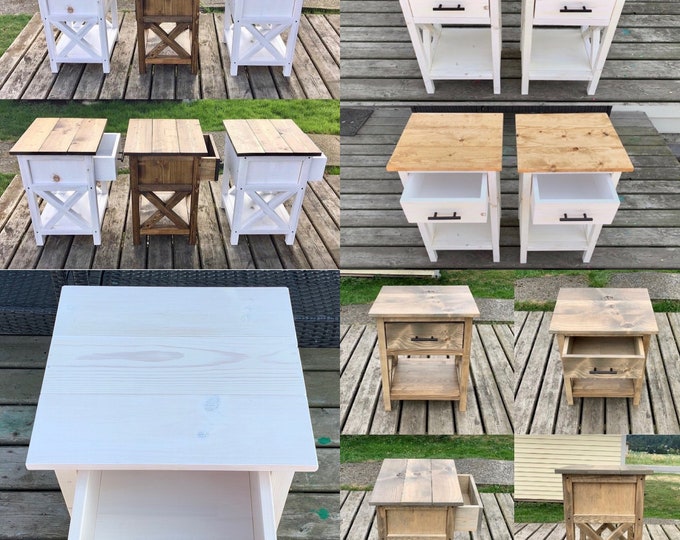 18 Wide Farmhouse X Nightstand / Wood Side Table / End Table / Bedroom