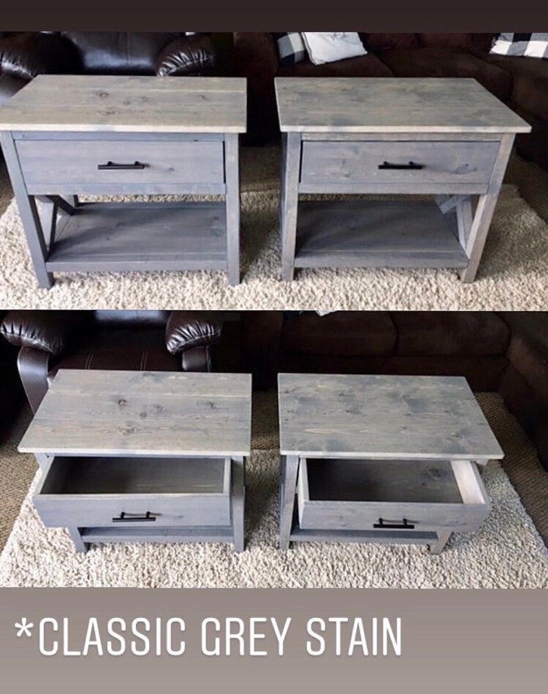 28 Wide Farmhouse X Nightstand / Wood Side Table / End Etsy