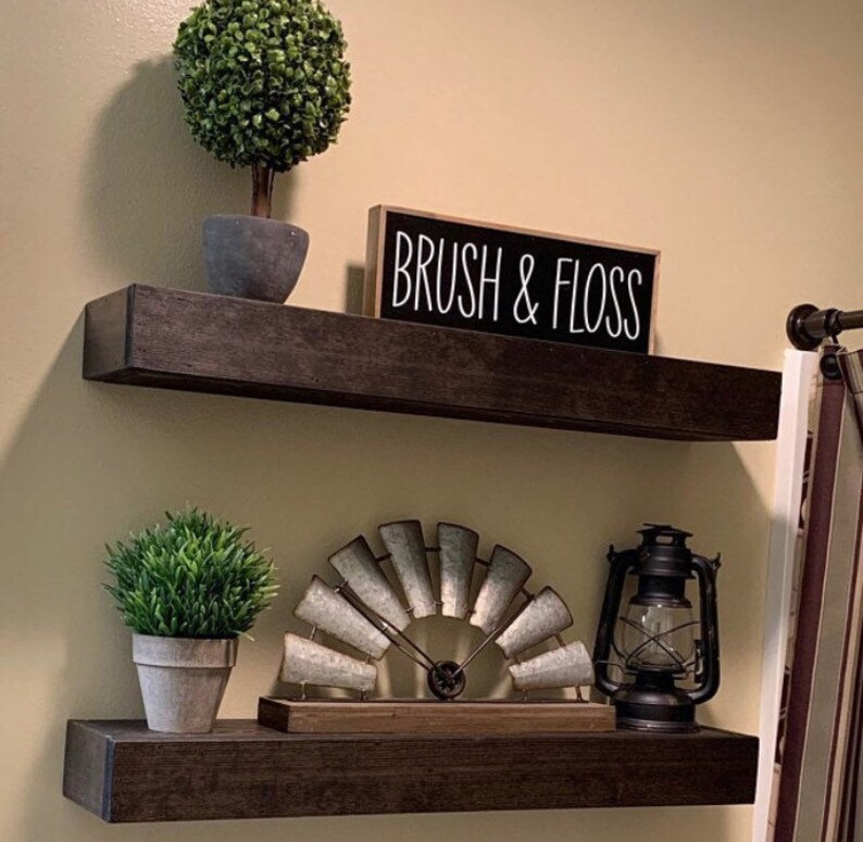 Wood Floating Shelf / Floating Shelves With Mounting Inserts / Etsy