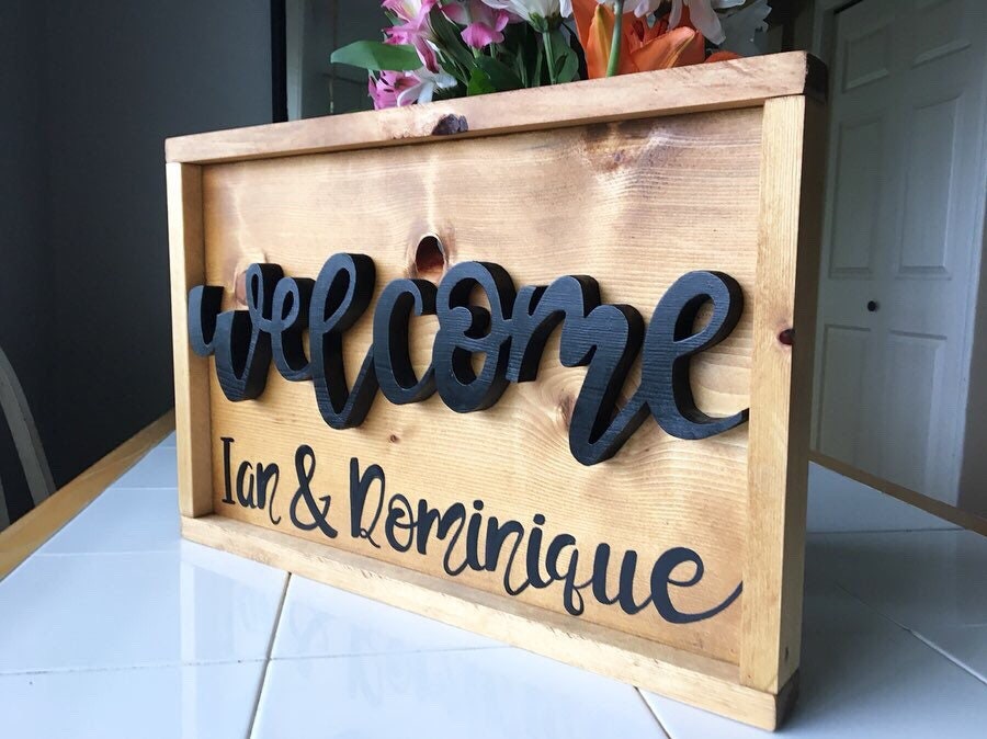 Scroll Saw 3D Wood Family Name Sign / Home Decor / Gift / Etsy