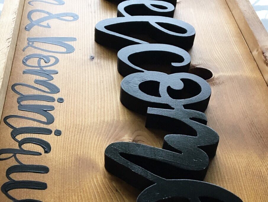 Scroll Saw 3D Wood Family Name Sign / Home Decor / Gift / Etsy