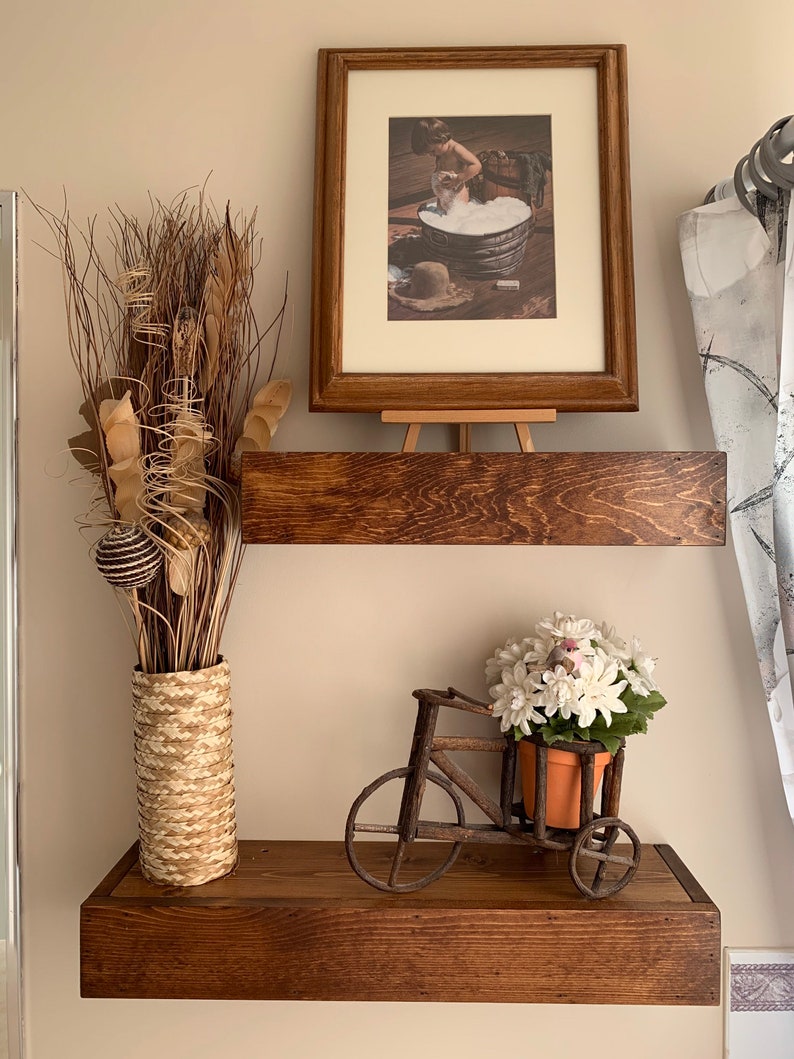 Wood Floating Shelf / Floating Shelves With Mounting Inserts / Etsy
