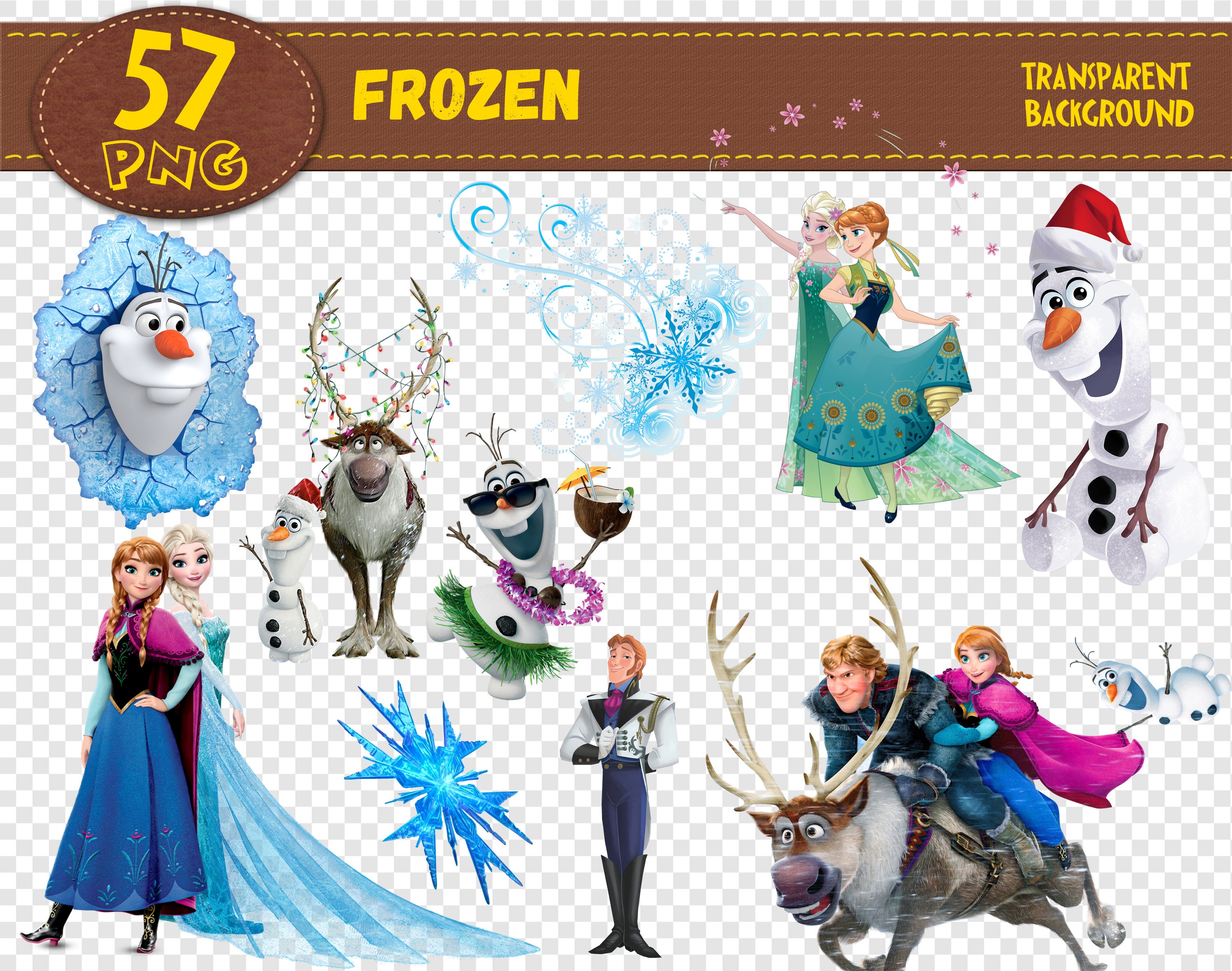 Frozen Clipart Frozen Characters Frozen Png Printable Etsy