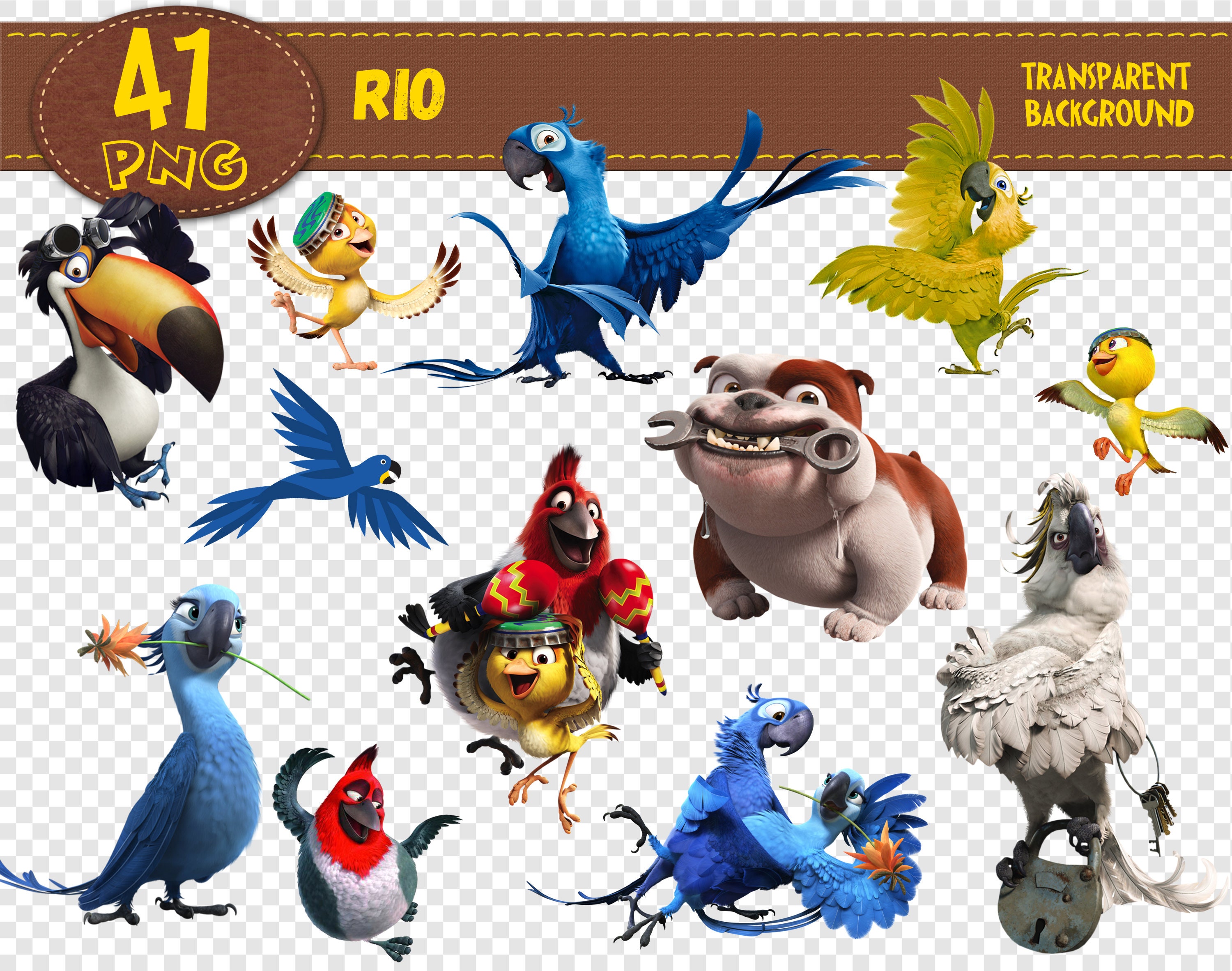 Rio Clipart Rio Characters Rio Png Printable Digital Etsy