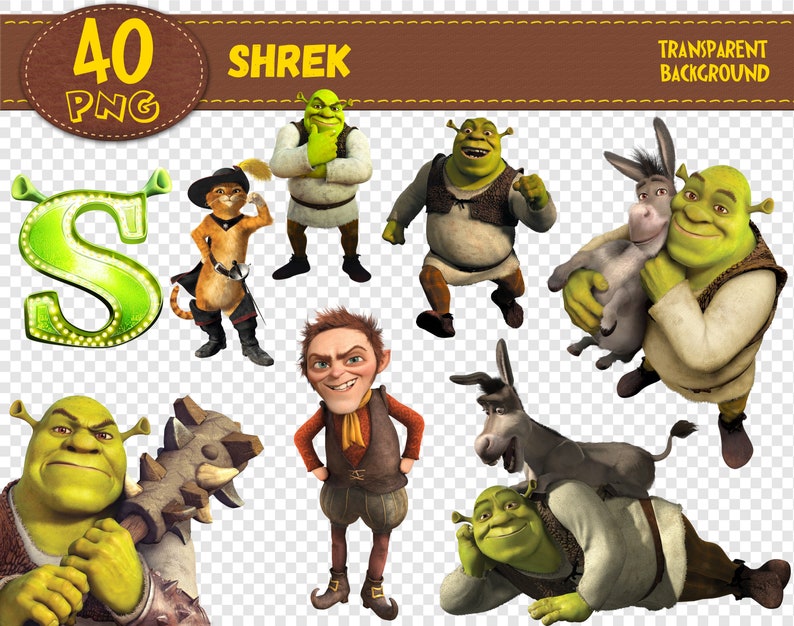 Shrek Clipart Shrek characters Shrek png printable | Etsy