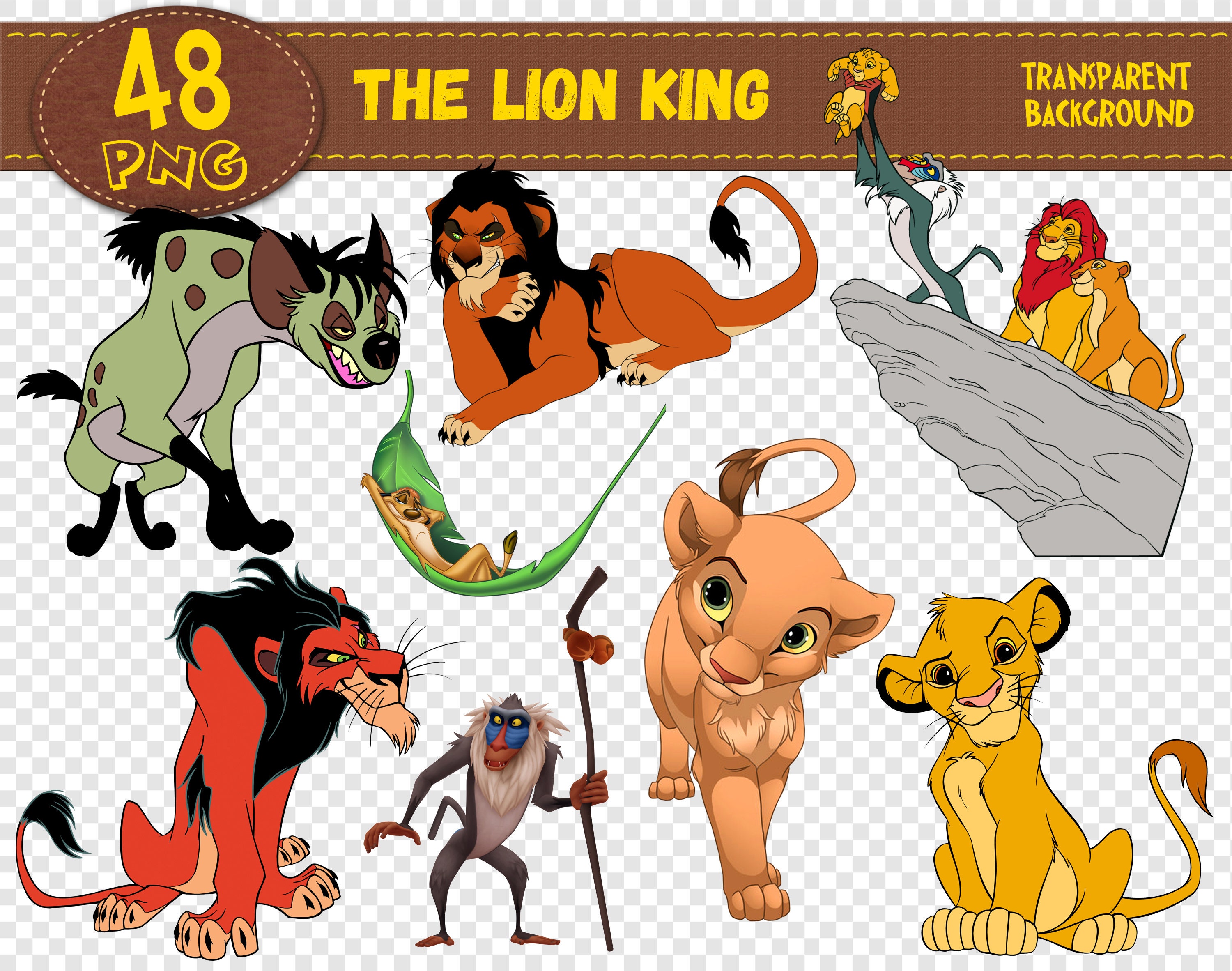 The Lion King Clipart The Lion King characters The Lion King | Etsy