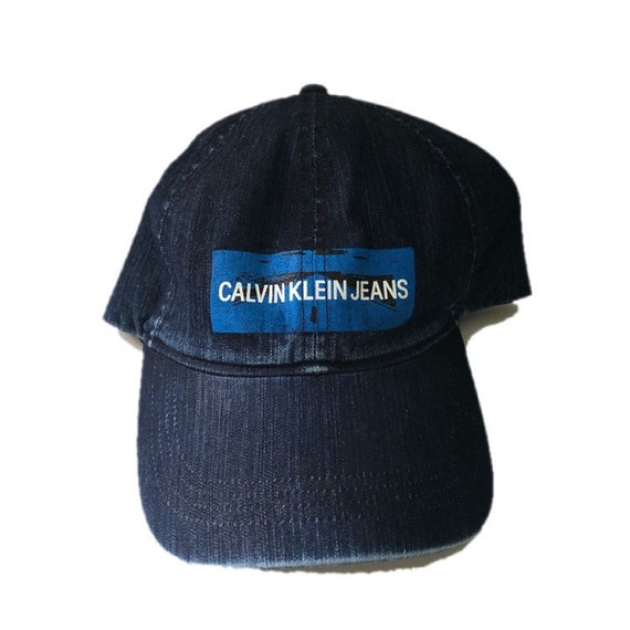 Vintage 90's Black Silver Calvin Klein Baseball Cap