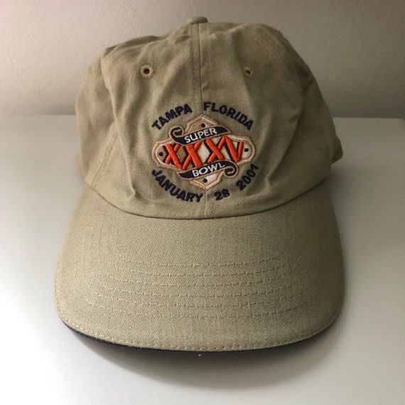 Casquette Super Bowl XXXV Tampa 2001 - Logo Athletic - Ravens Vs Giants - Bleu Marine