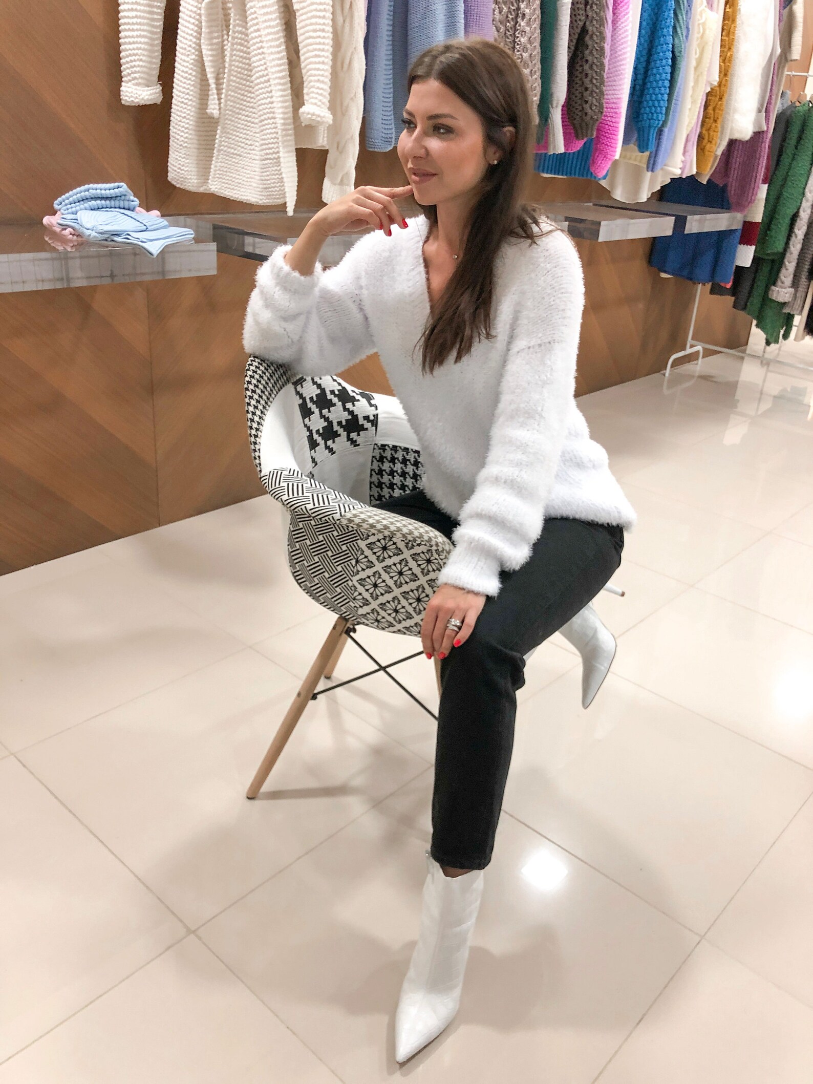 Weiße flauschige Pullover Baumwolle stricken flauschigen | Etsy