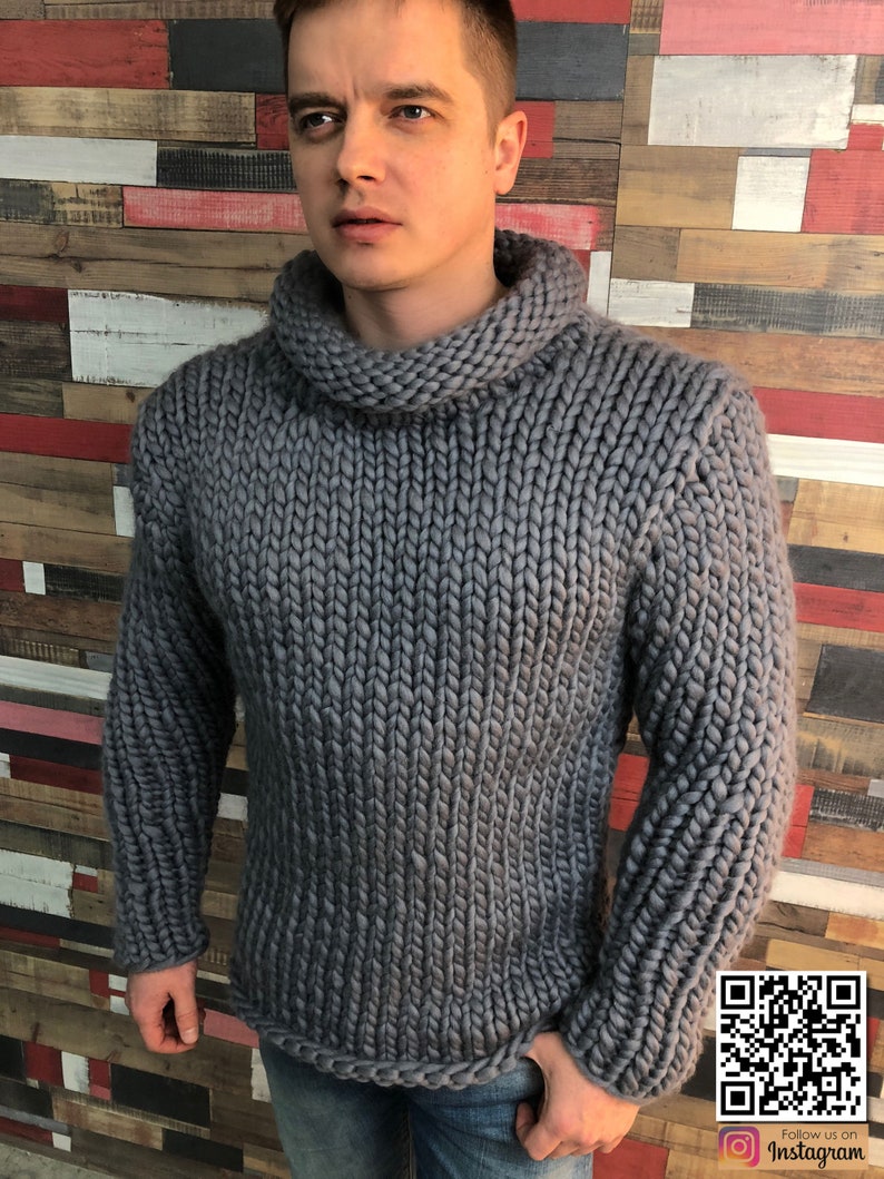 Thick Wool Sweater Men | Etsy